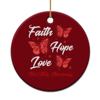 Faith Hope Love HIV AIDS Awareness Butterfly Gift Ceramic Ornament - Wonder Print Shop