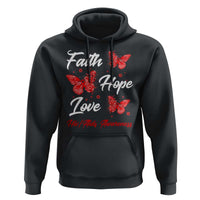 Faith Hope Love HIV AIDS Awareness Butterfly Gift Hoodie - Wonder Print Shop