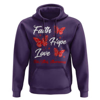 Faith Hope Love HIV AIDS Awareness Butterfly Gift Hoodie - Wonder Print Shop