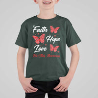 Faith Hope Love HIV AIDS Awareness Butterfly Gift T Shirt For Kid - Wonder Print Shop