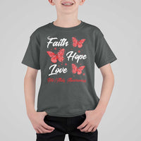 Faith Hope Love HIV AIDS Awareness Butterfly Gift T Shirt For Kid - Wonder Print Shop
