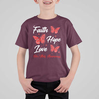 Faith Hope Love HIV AIDS Awareness Butterfly Gift T Shirt For Kid - Wonder Print Shop