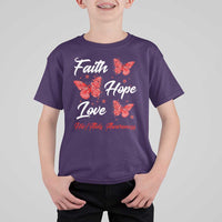 Faith Hope Love HIV AIDS Awareness Butterfly Gift T Shirt For Kid - Wonder Print Shop