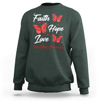 Faith Hope Love HIV AIDS Awareness Butterfly Gift Sweatshirt - Wonder Print Shop