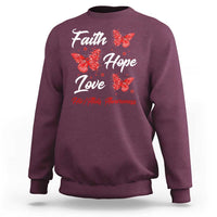 Faith Hope Love HIV AIDS Awareness Butterfly Gift Sweatshirt - Wonder Print Shop