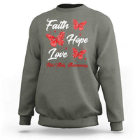Faith Hope Love HIV AIDS Awareness Butterfly Gift Sweatshirt - Wonder Print Shop