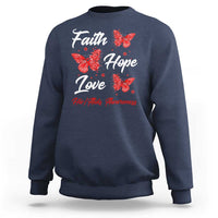 Faith Hope Love HIV AIDS Awareness Butterfly Gift Sweatshirt - Wonder Print Shop