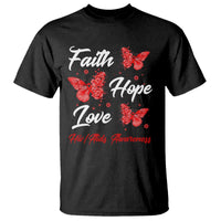 Faith Hope Love HIV AIDS Awareness Butterfly Gift T Shirt - Wonder Print Shop