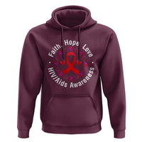 HIV Awareness Empowerment Gift Hoodie Faith Hope Love - Wonder Print Shop