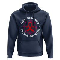 HIV Awareness Empowerment Gift Hoodie Faith Hope Love - Wonder Print Shop