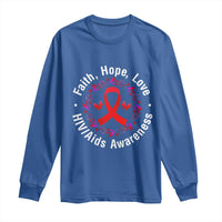 HIV Awareness Empowerment Gift Long Sleeve Shirt Faith Hope Love - Wonder Print Shop