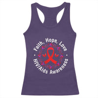 HIV Awareness Empowerment Gift Racerback Tank Top Faith Hope Love - Wonder Print Shop