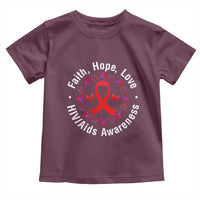 HIV Awareness Empowerment Gift Toddler T Shirt Faith Hope Love - Wonder Print Shop