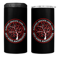 HIV AIDS Awareness Empowerment Gift 4 in 1 Can Cooler Tumbler Support Educate Care Cure - Wonder Print Shop