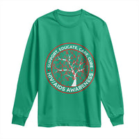 HIV AIDS Awareness Empowerment Gift Long Sleeve Shirt Support Educate Care Cure - Wonder Print Shop