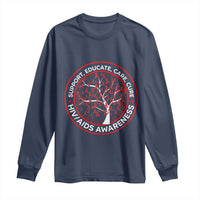 HIV AIDS Awareness Empowerment Gift Long Sleeve Shirt Support Educate Care Cure - Wonder Print Shop