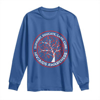 HIV AIDS Awareness Empowerment Gift Long Sleeve Shirt Support Educate Care Cure - Wonder Print Shop