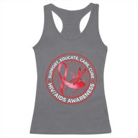 Support Educate Care Cure Racerback Tank Top HIV Awareness Month Gift - Wonder Print Shop