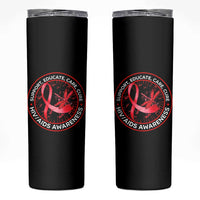 Support Educate Care Cure Skinny Tumbler HIV Awareness Month Gift - Wonder Print Shop