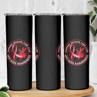 Support Educate Care Cure Skinny Tumbler HIV Awareness Month Gift - Wonder Print Shop