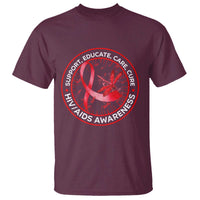Support Educate Care Cure T Shirt HIV Awareness Month Gift - Wonder Print Shop