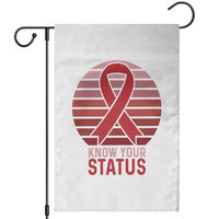 Know Your Status HIV Awareness Garden Flag World Aids Day Gift - Wonder Print Shop