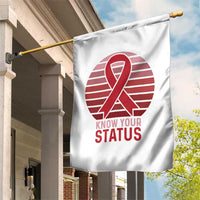 Know Your Status HIV Awareness Garden Flag World Aids Day Gift - Wonder Print Shop