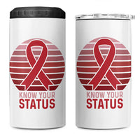 Know Your Status HIV Awareness 4 in 1 Can Cooler Tumbler World Aids Day Gift - Wonder Print Shop