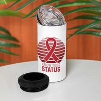 Know Your Status HIV Awareness 4 in 1 Can Cooler Tumbler World Aids Day Gift - Wonder Print Shop