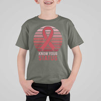 Know Your Status HIV Awareness T Shirt For Kid World Aids Day Gift - Wonder Print Shop