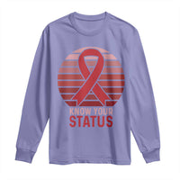Know Your Status HIV Awareness Long Sleeve Shirt World Aids Day Gift - Wonder Print Shop