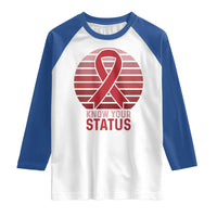 Know Your Status HIV Awareness Raglan Shirt World Aids Day Gift - Wonder Print Shop