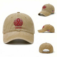 Know Your Status HIV Awareness Washed Cotton Baseball Cap World Aids Day Gift