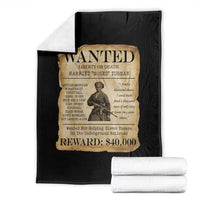 Vintage Harriet Tubman Poster Throw Blanket Wanted For Helping Slaves Escape - Wonder Print Shop