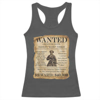Vintage Harriet Tubman Poster Racerback Tank Top Wanted For Helping Slaves Escape - Wonder Print Shop