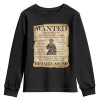Vintage Harriet Tubman Poster Youth Sweatshirt Wanted For Helping Slaves Escape - Wonder Print Shop