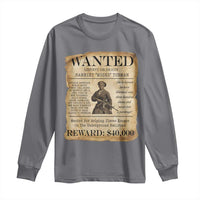 Harriet Tubman Wanted Reward Poster Long Sleeve Shirt Liberty Or Death - Wonder Print Shop