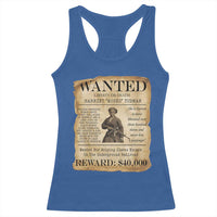 Harriet Tubman Wanted Reward Poster Racerback Tank Top Liberty Or Death - Wonder Print Shop