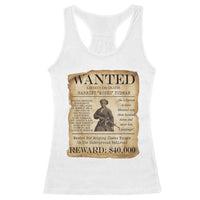 Harriet Tubman Wanted Reward Poster Racerback Tank Top Liberty Or Death - Wonder Print Shop