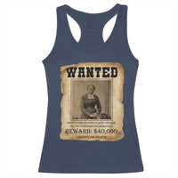 Harriet Tubman Wanted Reward Poster Racerback Tank Top Freedom Or Death - Wonder Print Shop
