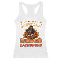 Thanksgiving Dog Racerback Tank Top I Am Thankful For My Dachshund - Wonder Print Shop