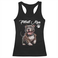 Pitbull Mom Racerback Tank Top Cute Pitbull Puppy Dog Lovers - Wonder Print Shop