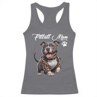 Pitbull Mom Racerback Tank Top Cute Pitbull Puppy Dog Lovers - Wonder Print Shop