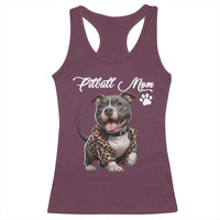 Pitbull Mom Racerback Tank Top Cute Pitbull Puppy Dog Lovers - Wonder Print Shop