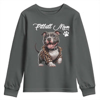 Pitbull Mom Youth Sweatshirt Cute Pitbull Puppy Dog Lovers - Wonder Print Shop