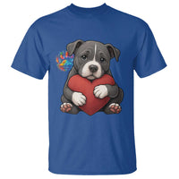 Pitbull Mom T Shirt Cute Puppy Hugging Heart Love Dog - Wonder Print Shop