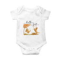Funny Hello Fall Thanksgiving Golden Retriever Baby Onesie - Wonder Print Shop