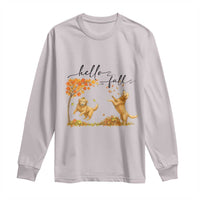 Funny Hello Fall Thanksgiving Golden Retriever Long Sleeve Shirt - Wonder Print Shop