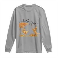 Funny Hello Fall Thanksgiving Golden Retriever Long Sleeve Shirt - Wonder Print Shop