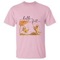 Funny Hello Fall Thanksgiving Golden Retriever T Shirt - Wonder Print Shop